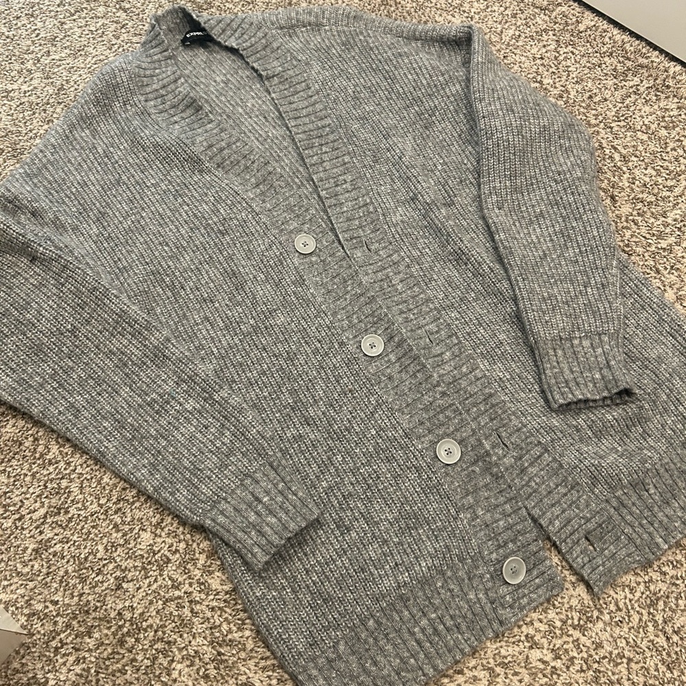 Men’s express cardigan. Grey color men’s large